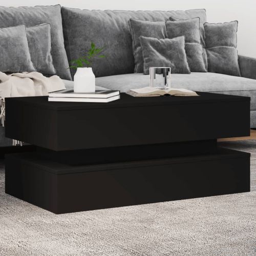 Table basse avec lumières LED noir 90x50x40 cm - Photo n°3; ?>