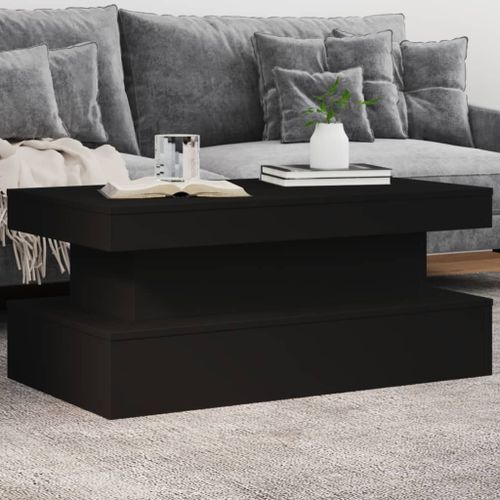 Table basse avec lumières LED noir 90x50x40 cm - Photo n°2; ?>