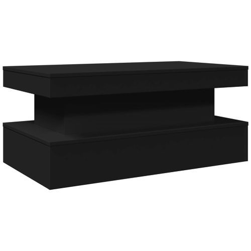 Table basse avec lumières LED noir 90x50x40 cm - Photo n°3; ?>