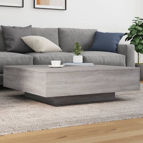 Table basse avec lumières LED sonoma gris 100x100x31 cm - Photo n°3; ?>