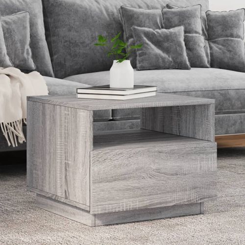 Table basse avec lumières LED sonoma gris 50x49x40 cm - Photo n°2; ?>