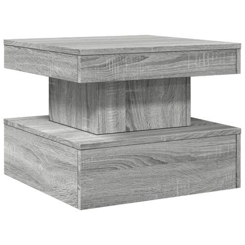 Table basse avec lumières LED sonoma gris 50x50x40 cm - Photo n°3; ?>