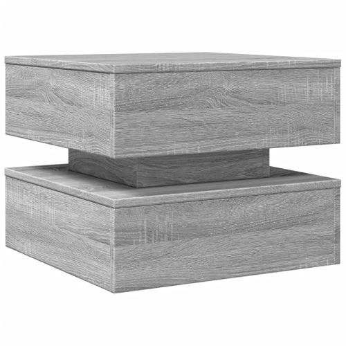 Table basse avec lumières LED sonoma gris 50x50x40 cm - Photo n°3; ?>