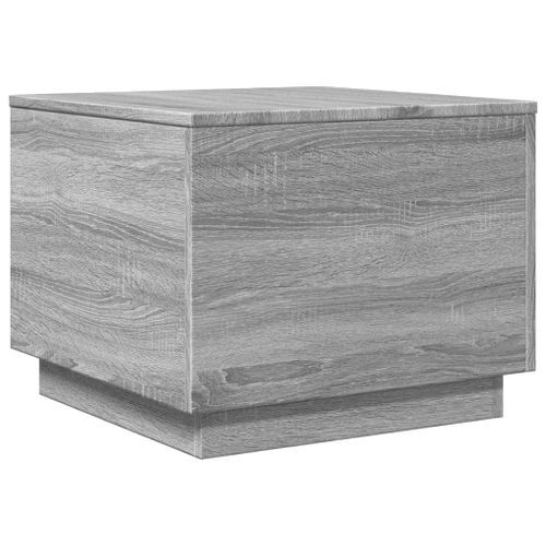 Table basse avec lumières LED sonoma gris 50x50x40 cm - Photo n°3; ?>