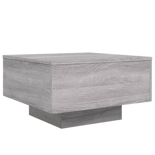 Table basse avec lumières LED sonoma gris 55x55x31 cm - Photo n°3; ?>