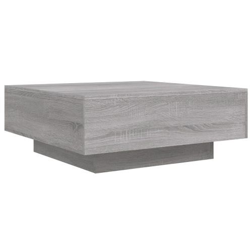 Table basse avec lumières LED sonoma gris 80x80x31 cm - Photo n°3; ?>