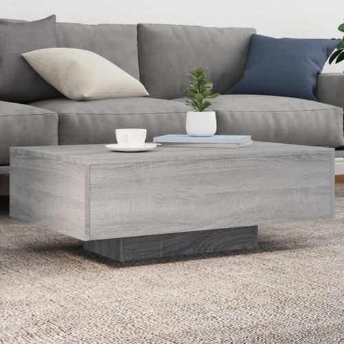 Table basse avec lumières LED sonoma gris 85x55x31 cm - Photo n°2; ?>