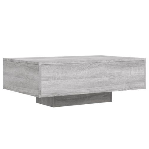 Table basse avec lumières LED sonoma gris 85x55x31 cm - Photo n°3; ?>