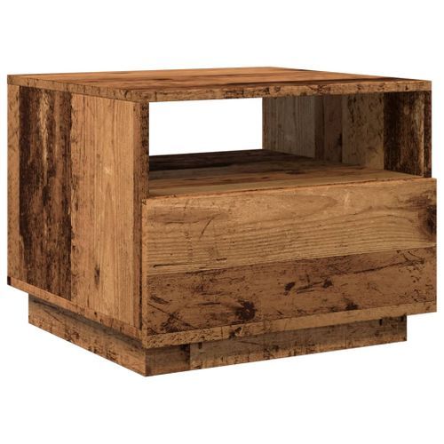 Table basse avec lumières LED vieux bois 50x49x40 cm - Photo n°3; ?>