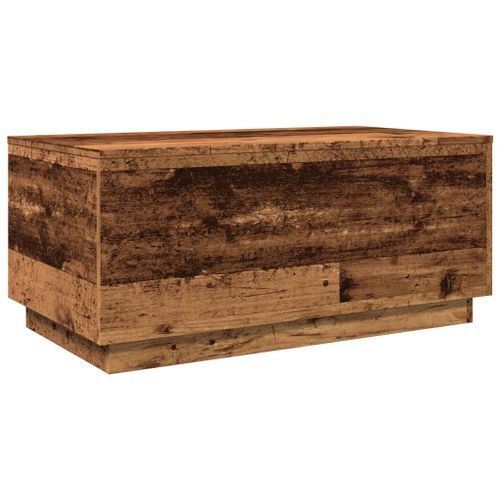 Table basse avec lumières LED vieux bois 90x50x40 cm - Photo n°3; ?>