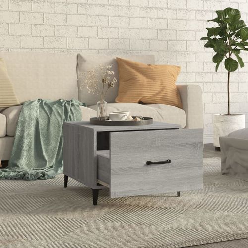 Table basse avec pieds en métal Sonoma gris 50x50x40 cm - Photo n°3; ?>