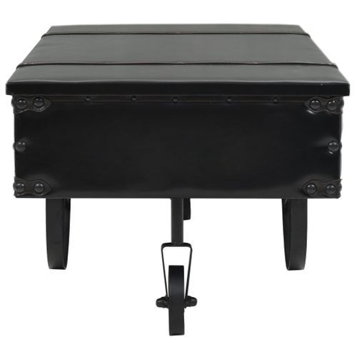 Table basse avec roulettes noir 110x52x43 cm bois d'ingénierie - Photo n°3; ?>