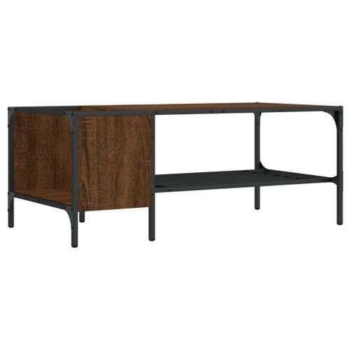 Table basse avec support chêne marron 100x51x40 cm - Photo n°2; ?>