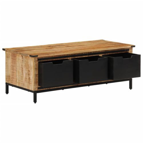 Table basse avec tiroirs 110x50x40 cm bois de manguier massif - Photo n°3; ?>