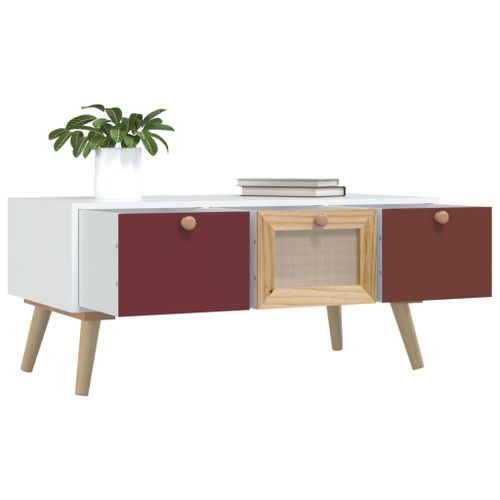 Table basse avec tiroirs 80x40x35,5 cm bois d'ingénierie - Photo n°3; ?>