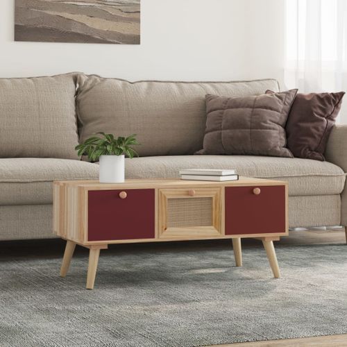 Table basse avec tiroirs 80x40x35,5 cm bois d'ingénierie - Photo n°2; ?>