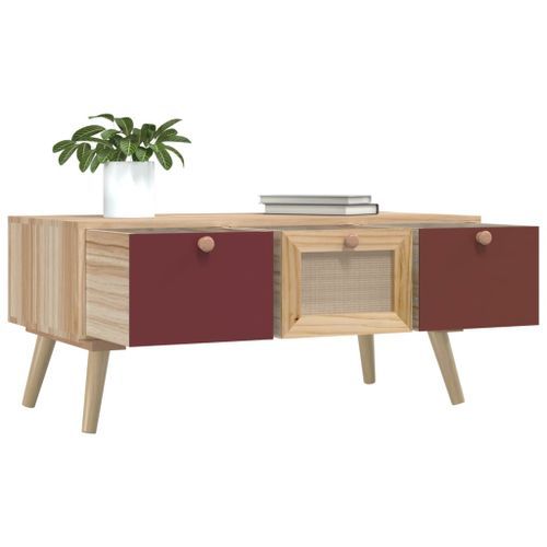 Table basse avec tiroirs 80x40x35,5 cm bois d'ingénierie - Photo n°3; ?>