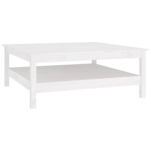 Table basse Blanc 100x100x40 cm Bois massif de pin - Photo n°2; ?>