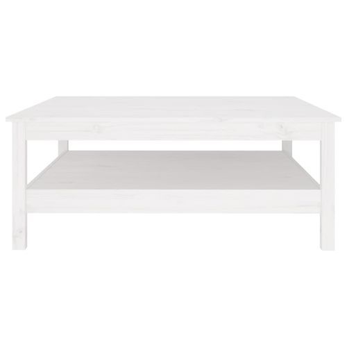 Table basse Blanc 100x100x40 cm Bois massif de pin - Photo n°3; ?>