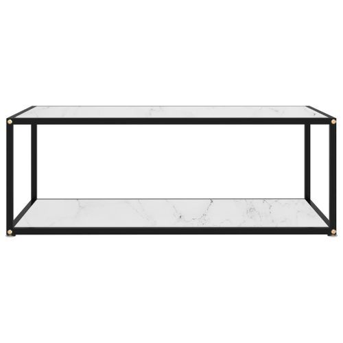 Table basse Blanc 100x50x35 cm Verre trempé - Photo n°2; ?>