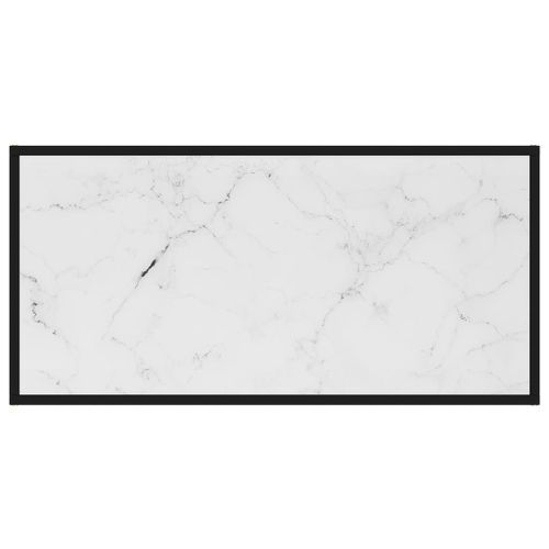 Table basse Blanc 100x50x35 cm Verre trempé - Photo n°3; ?>