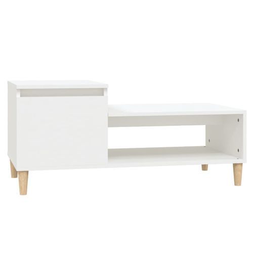 Table basse Blanc 100x50x45 cm Bois d'ingénierie - Photo n°2; ?>