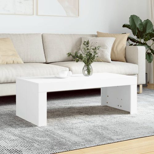 Table basse blanc 102x50x36 cm bois d'ingénierie - Photo n°2; ?>