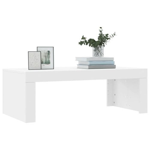 Table basse blanc 102x50x36 cm bois d'ingénierie - Photo n°3; ?>