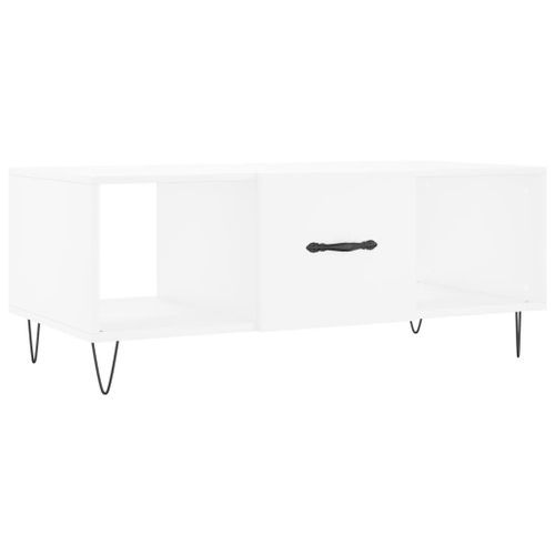 Table basse blanc 102x50x40 cm bois d'ingénierie - Photo n°2; ?>