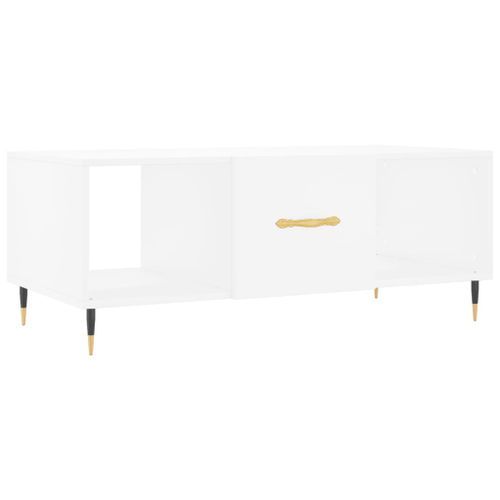 Table basse blanc 102x50x40 cm bois d'ingénierie - Photo n°2; ?>