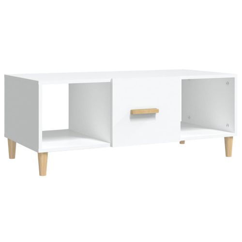 Table basse blanc 102x50x40 cm bois d'ingénierie - Photo n°2; ?>