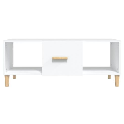 Table basse blanc 102x50x40 cm bois d'ingénierie - Photo n°3; ?>