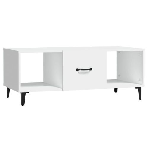 Table basse Blanc 102x50x40 cm Bois d'ingénierie - Photo n°2; ?>