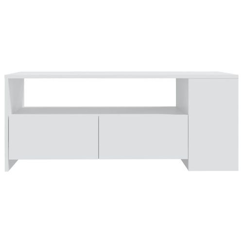 Table basse blanc 102x55x42 cm bois d'ingénierie - Photo n°3; ?>