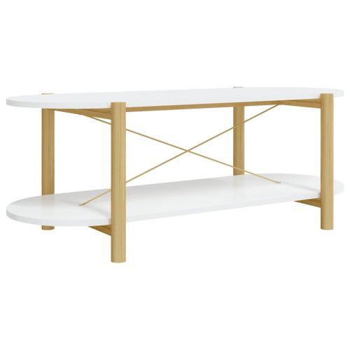 Table basse Blanc 110x48x40 cm Bois d'ingénierie - Photo n°2; ?>