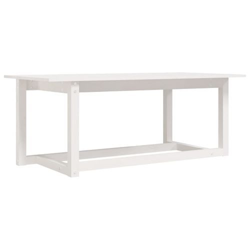 Table basse Blanc 110x55x45 cm Bois massif de pin - Photo n°2; ?>