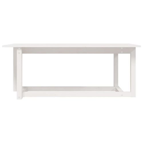 Table basse Blanc 110x55x45 cm Bois massif de pin - Photo n°3; ?>