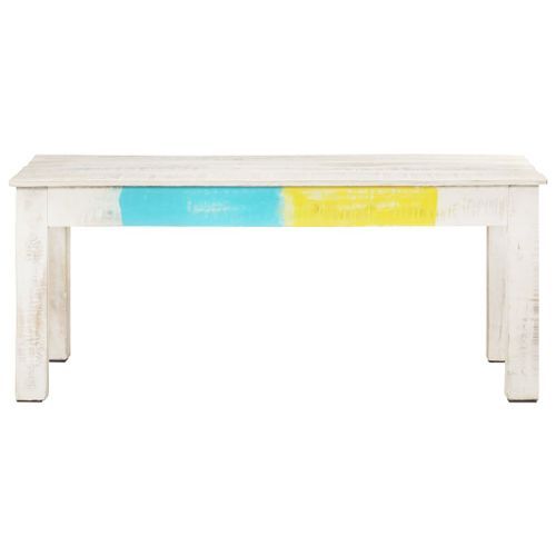 Table basse Blanc 110x60x45 cm Bois de manguier massif - Photo n°2; ?>