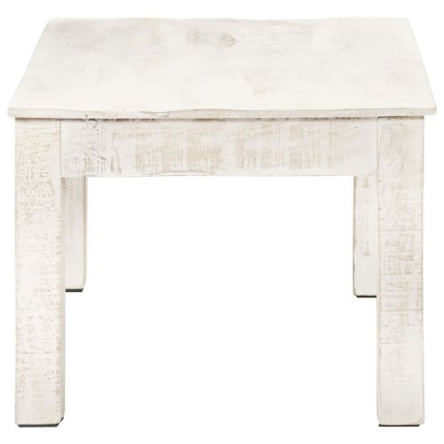 Table basse Blanc 110x60x45 cm Bois de manguier massif - Photo n°3; ?>