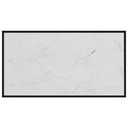 Table basse Blanc 120x60x35 cm Verre trempé - Photo n°3; ?>