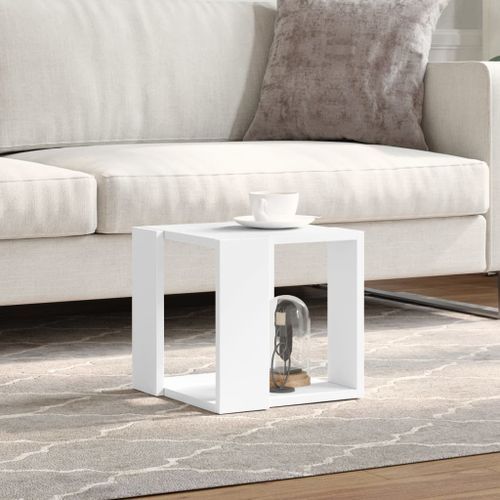 Table basse blanc 32x32x30 cm bois d'ingénierie - Photo n°3; ?>