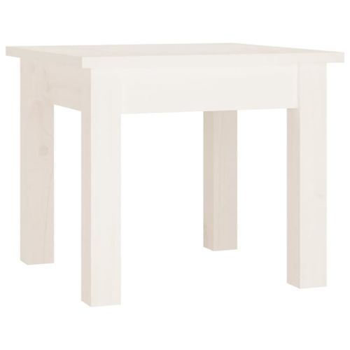 Table basse Blanc 35x35x30 cm Bois massif de pin - Photo n°2; ?>