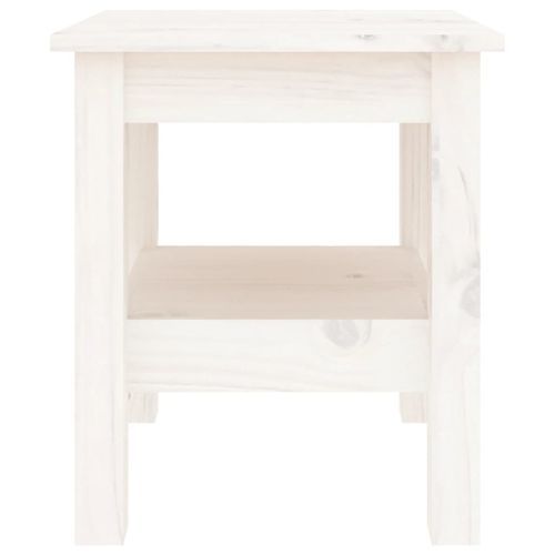 Table basse Blanc 35x35x40 cm Bois massif de pin - Photo n°3; ?>