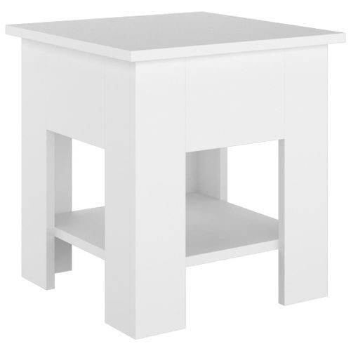 Table basse Blanc 40x40x42 cm Bois d'ingénierie - Photo n°2; ?>