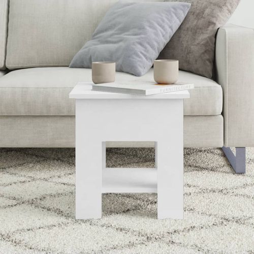 Table basse Blanc 40x40x42 cm Bois d'ingénierie - Photo n°3; ?>