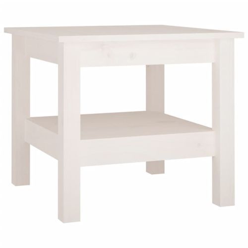 Table basse Blanc 45x45x40 cm Bois massif de pin - Photo n°2; ?>