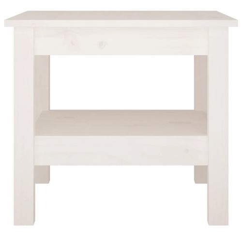 Table basse Blanc 45x45x40 cm Bois massif de pin - Photo n°3; ?>