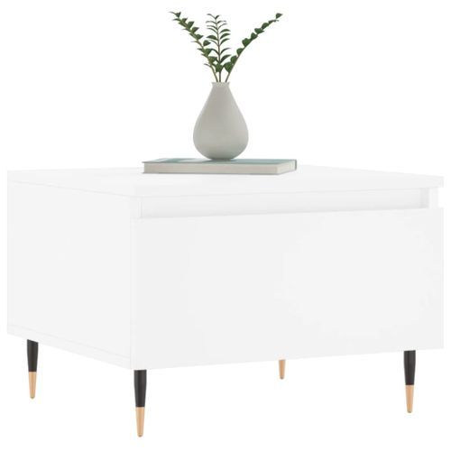 Table basse blanc 50x46x35 cm bois d'ingénierie - Photo n°3; ?>