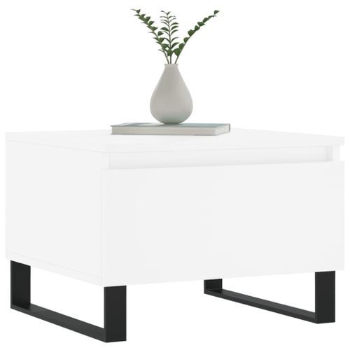 Table basse blanc 50x46x35 cm bois d'ingénierie - Photo n°3; ?>