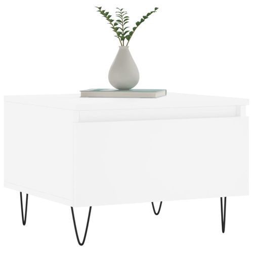 Table basse blanc 50x46x35 cm bois d'ingénierie - Photo n°3; ?>